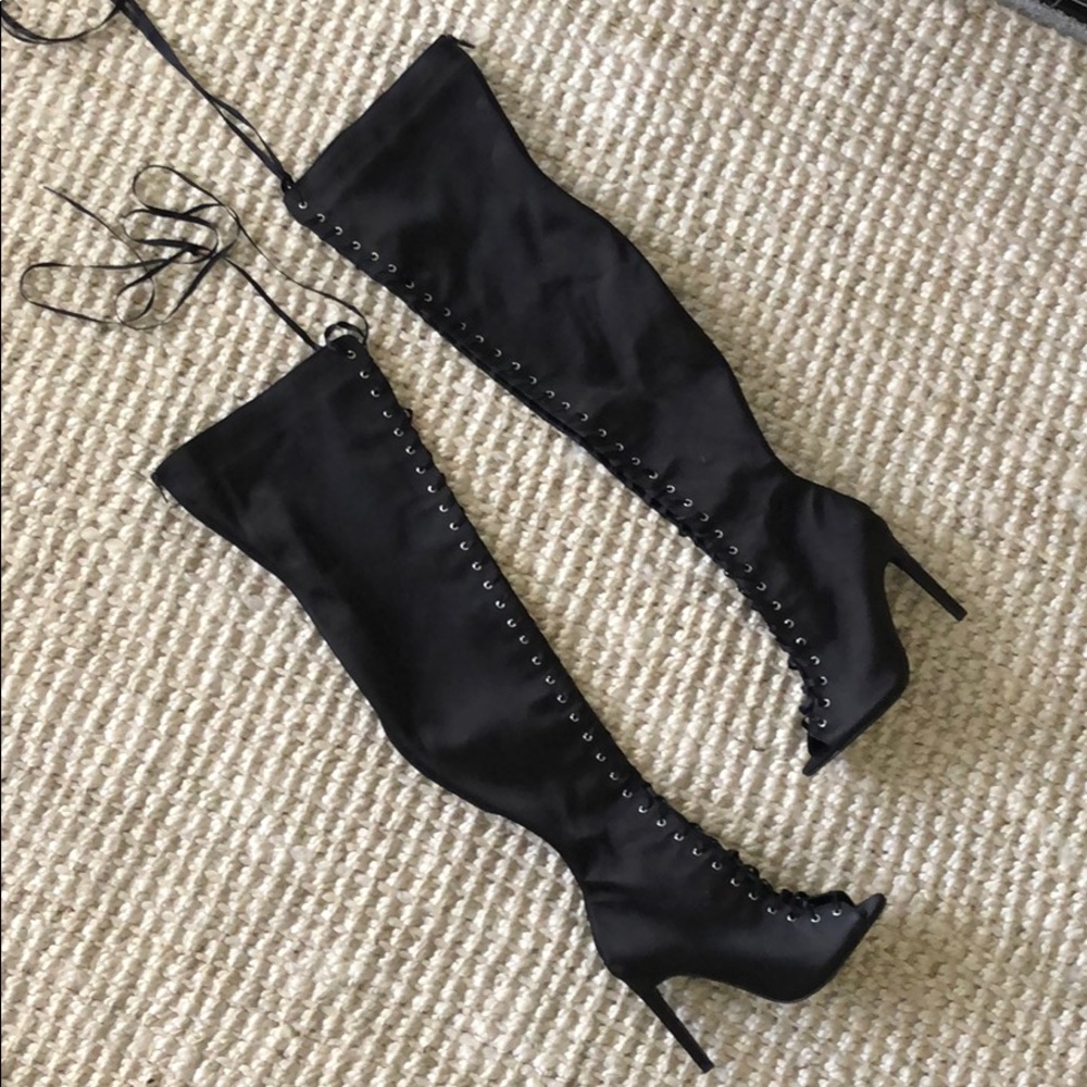 Black Lace-Up Boots | size 7 - Picture 2 of 7